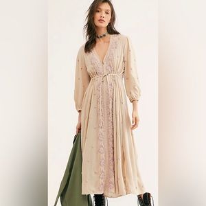 Free People Embroidered Fable Midi Dress